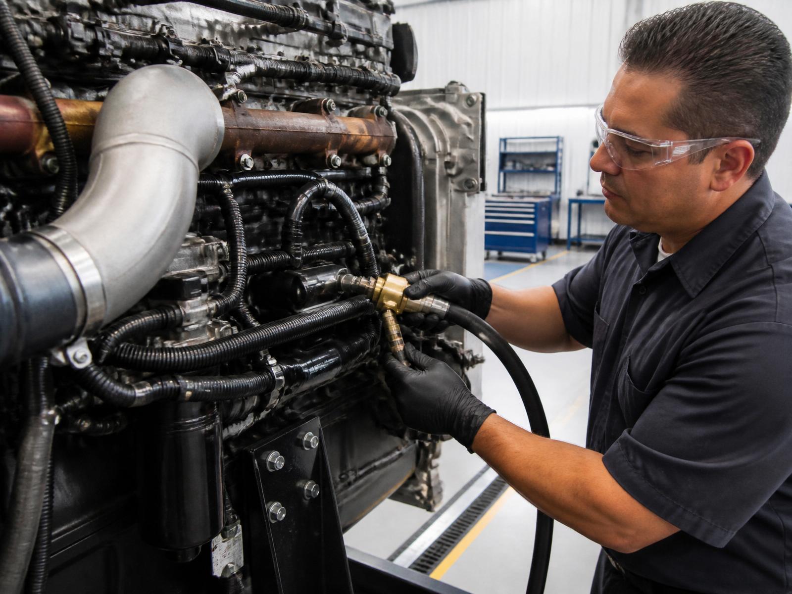 Sealed oil and fluid evacuation system connected to heavy equipment during service
