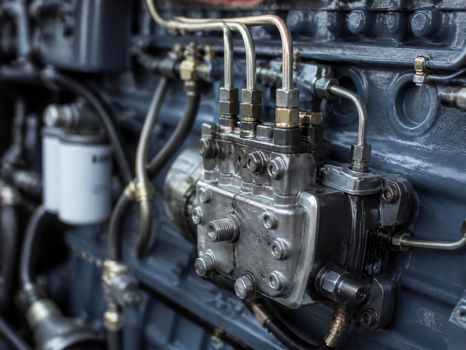 RPM PreLub engine pre-lubrication pump installed on a diesel engine